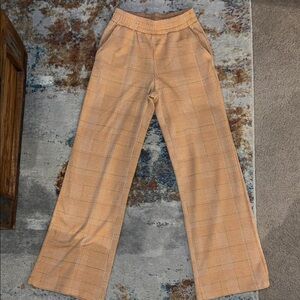 Plaid Orange Wide-Leg Pants